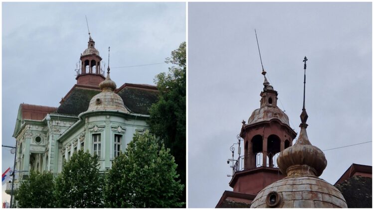 Nakrivio se vrh kupole Gradske kuće u Zrenjaninu